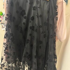 Black Floral Sheer Dress